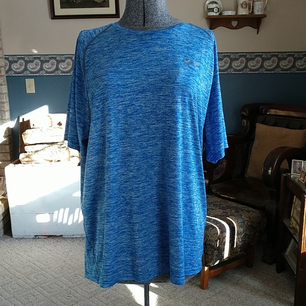 Under Armour Blue/White T-shirt, Size 2XL